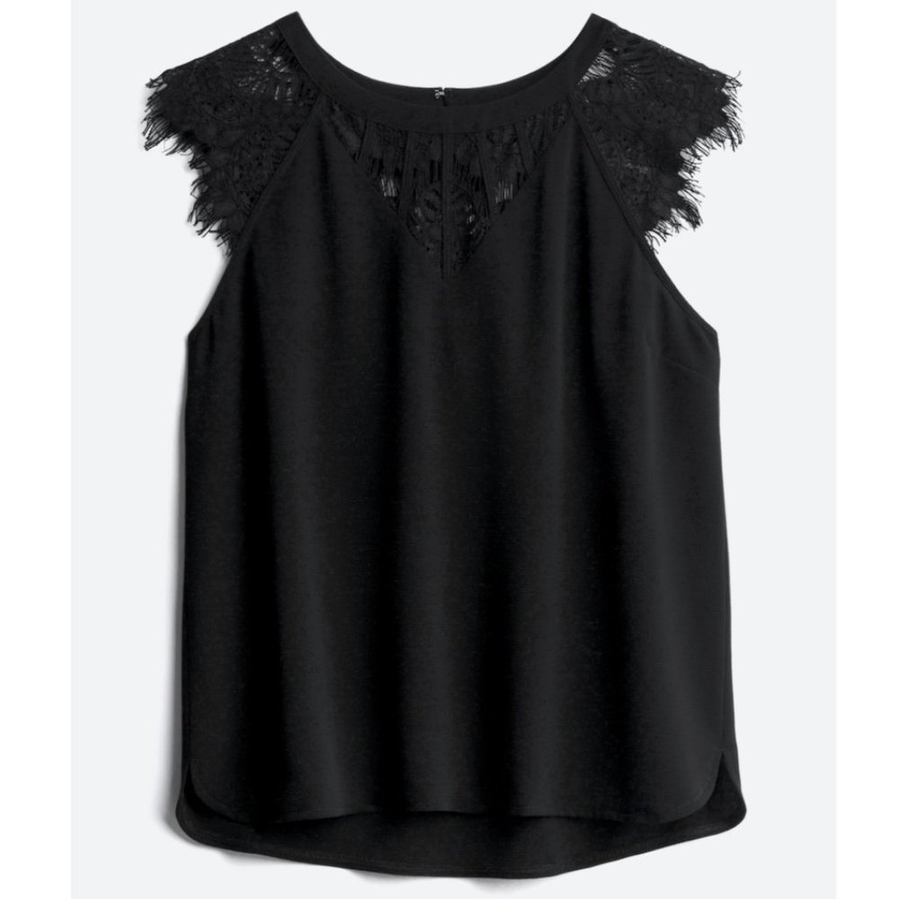 Jarred Lace Detail Cap - Sleeve Blouse